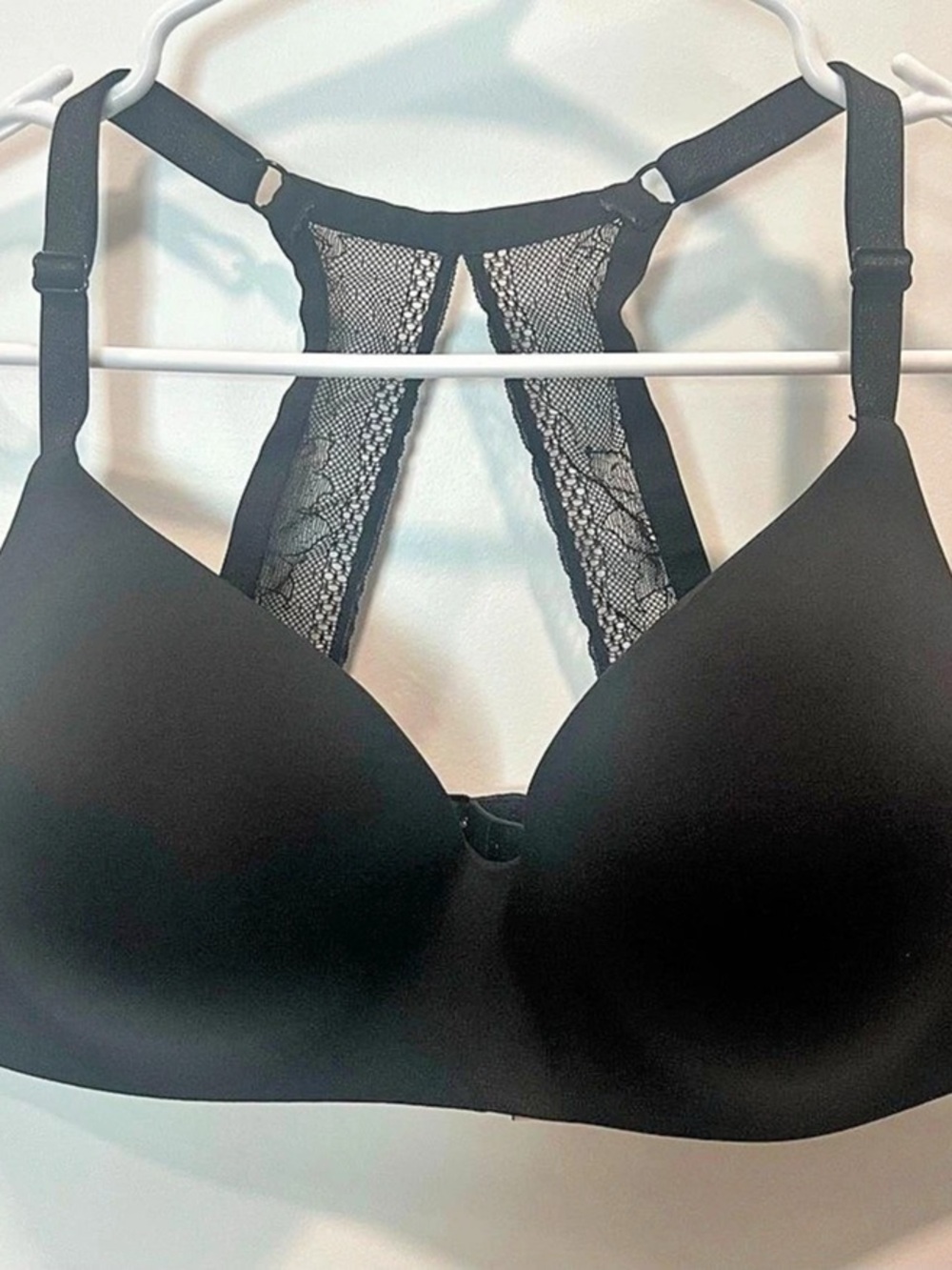 Victoria's Secret Lightly Lined Lace Racerback Full-Coverage Bra Black 40C/90